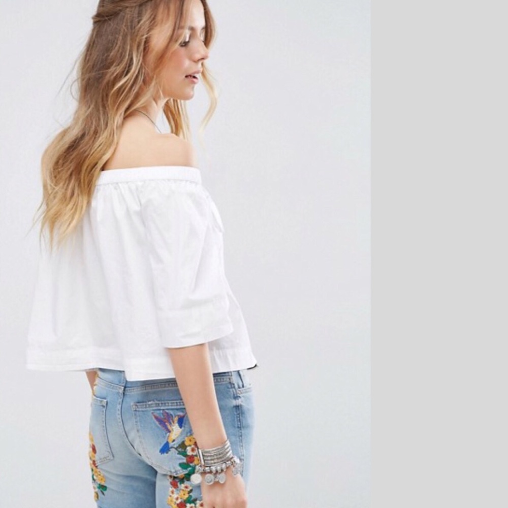 Free People New Off- Shoulder Blouse NWT - Picture 4 of 4